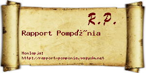 Rapport Pompónia névjegykártya